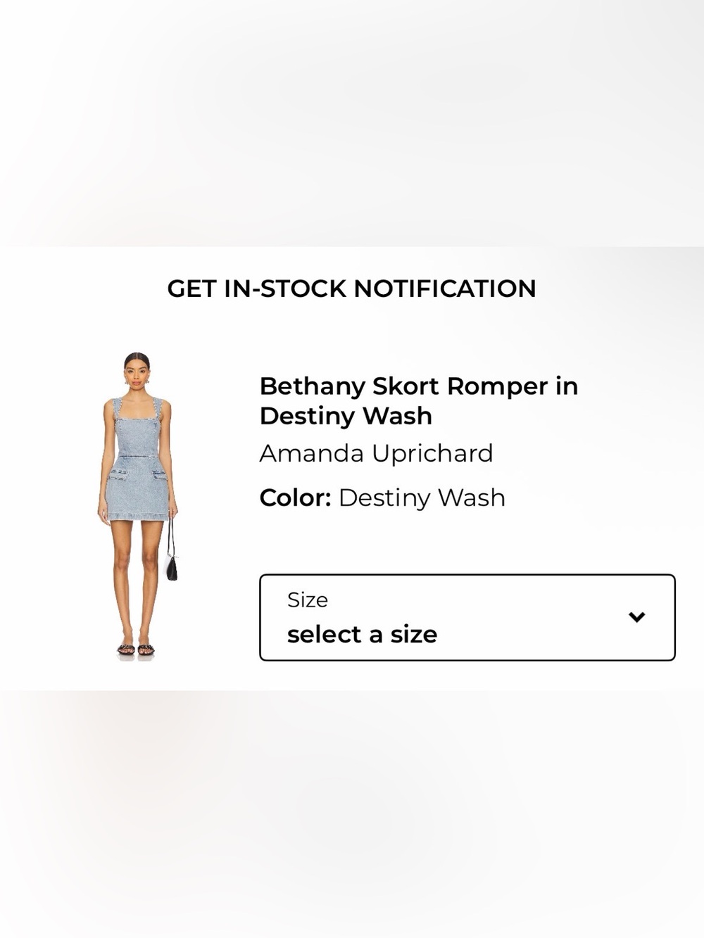 Amanda Uprichard Light Blue Denim Mini Skirt with Patch Pin